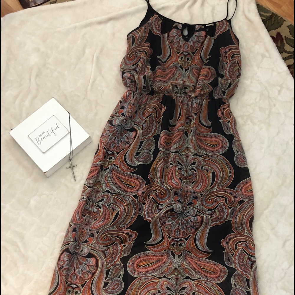 Paisley sheer maxi dress